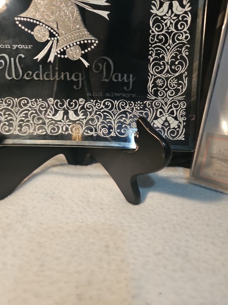 Wedding & Reception Bundle Hallmark Cake Knife And Server And Glass Happiness...