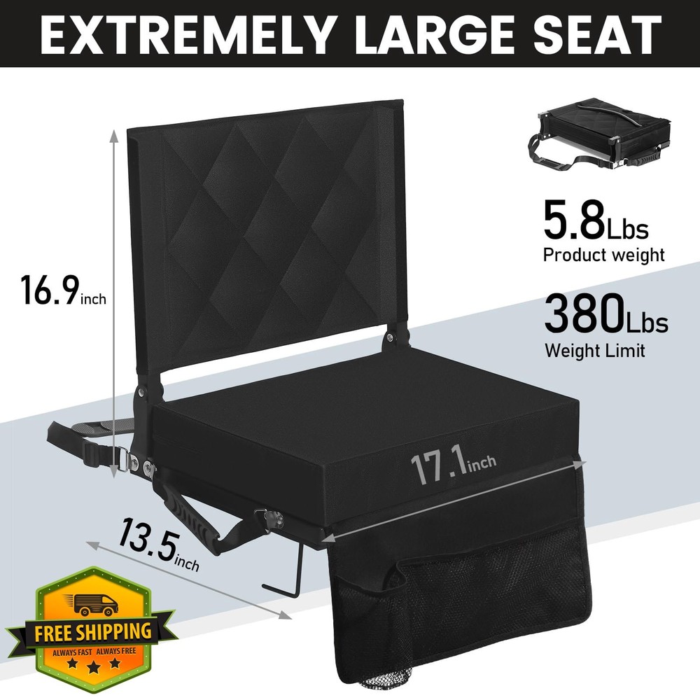 Sheenive Stadium Seat, Bleacher Back Support Cushion Padded