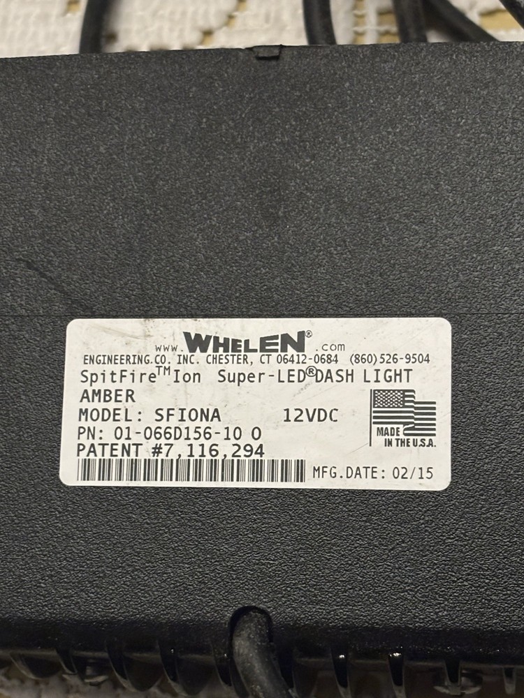 2 Whelen Sfiona SpitFire Ion Super LED Dash Light Amber