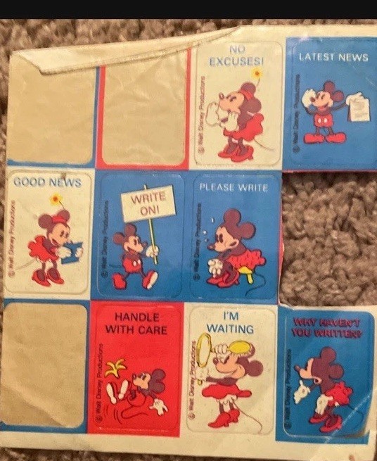(8)  Vintage Mickey/ Minnie Various Stickers