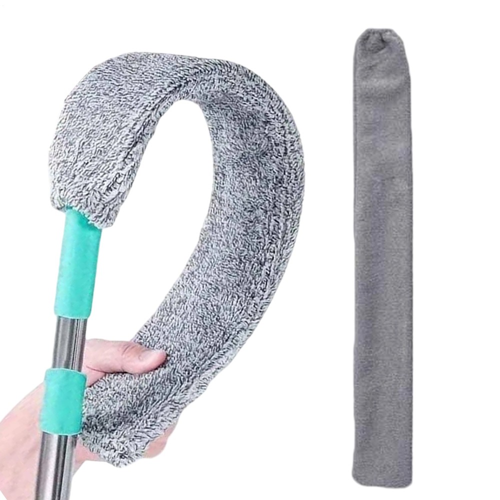 Flat Duster Retractable Long Handle Microfiber Duster Under Appliance