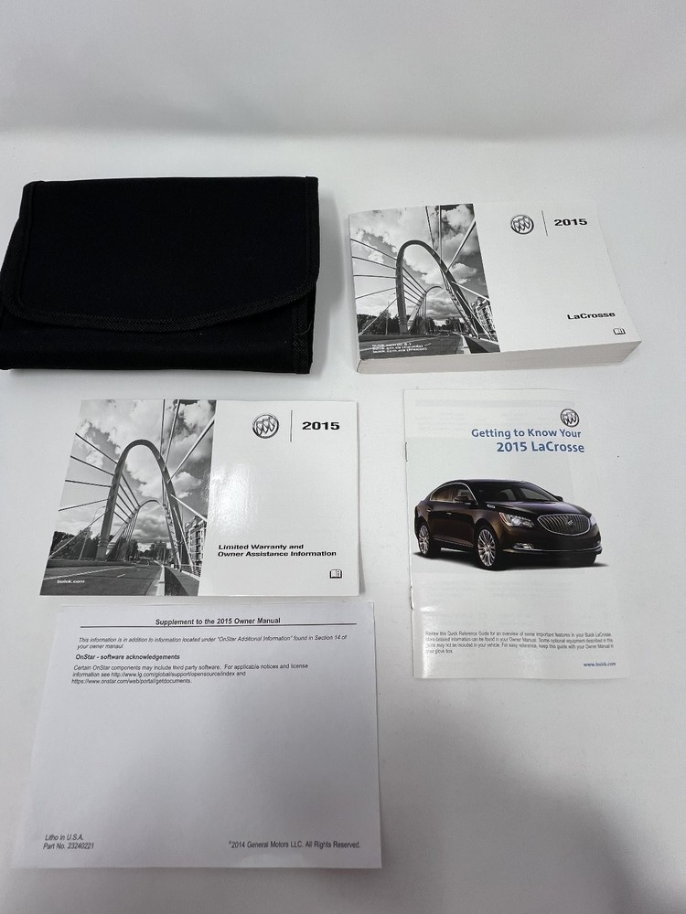 2015 Buick LaCrosse Owners Manual OEM Complete Set