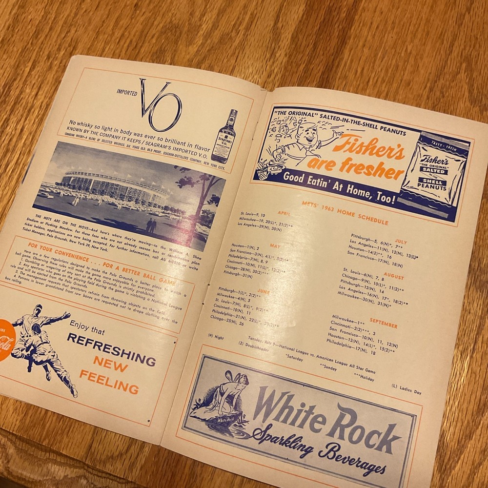 1963 New York Mets baseball program And Scorecard Signed! Read description.