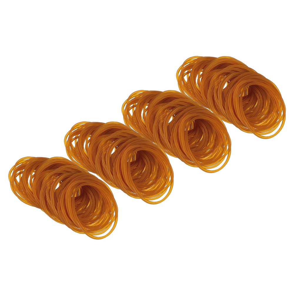 2.4" x 3/50" 500 Pcs Orange Elastics Rubber Bands for Office File Folder