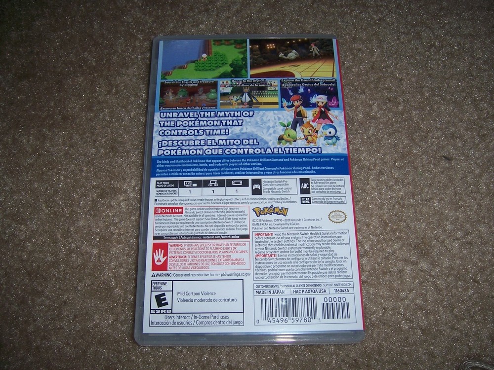 Authentic Replacement Case ONLY - Pokemon Brilliant Diamond Nintendo Switch Box