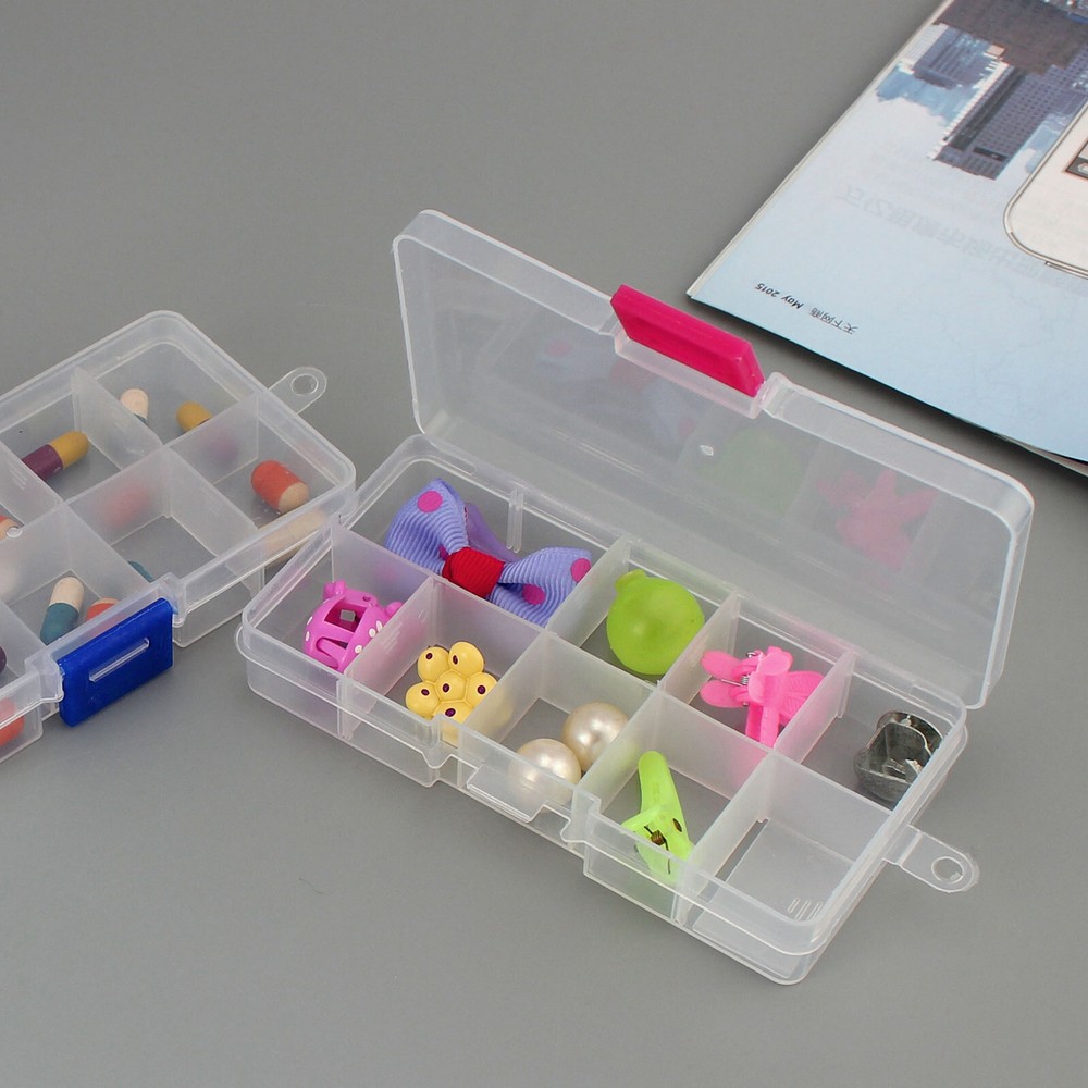 2 Pack 15 Grids Plastic Organizer Box Case Craft Bead Display Storage Container