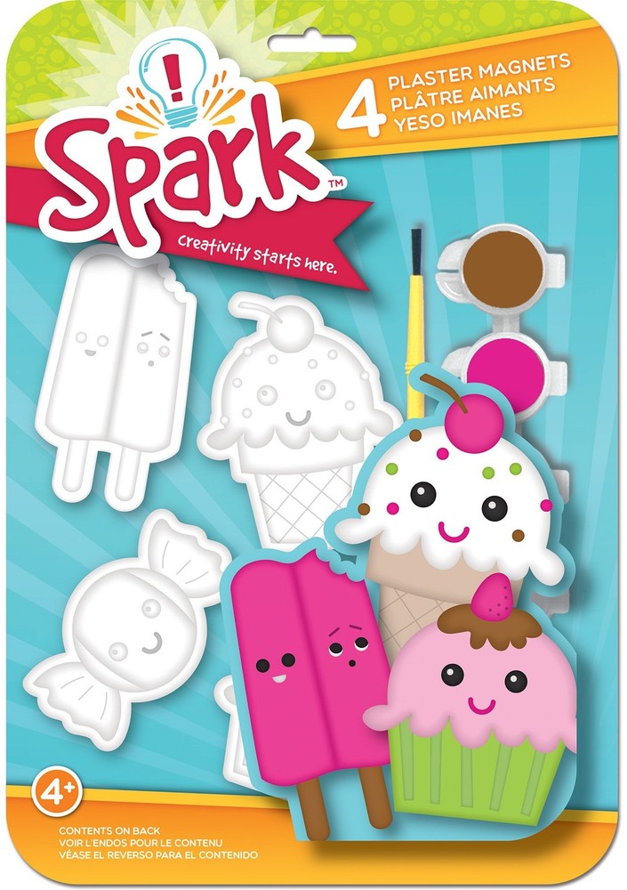 Colorbok Spark Plaster Magnet Kit-Sweets - 3 Pack