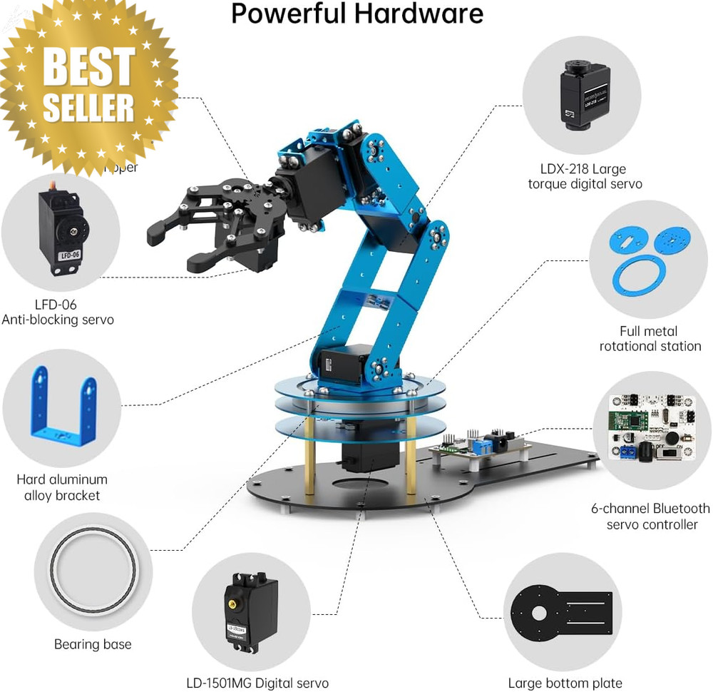 6DOF Robot Arm Kit 5 Servo Mechanical Claw PC APP Control