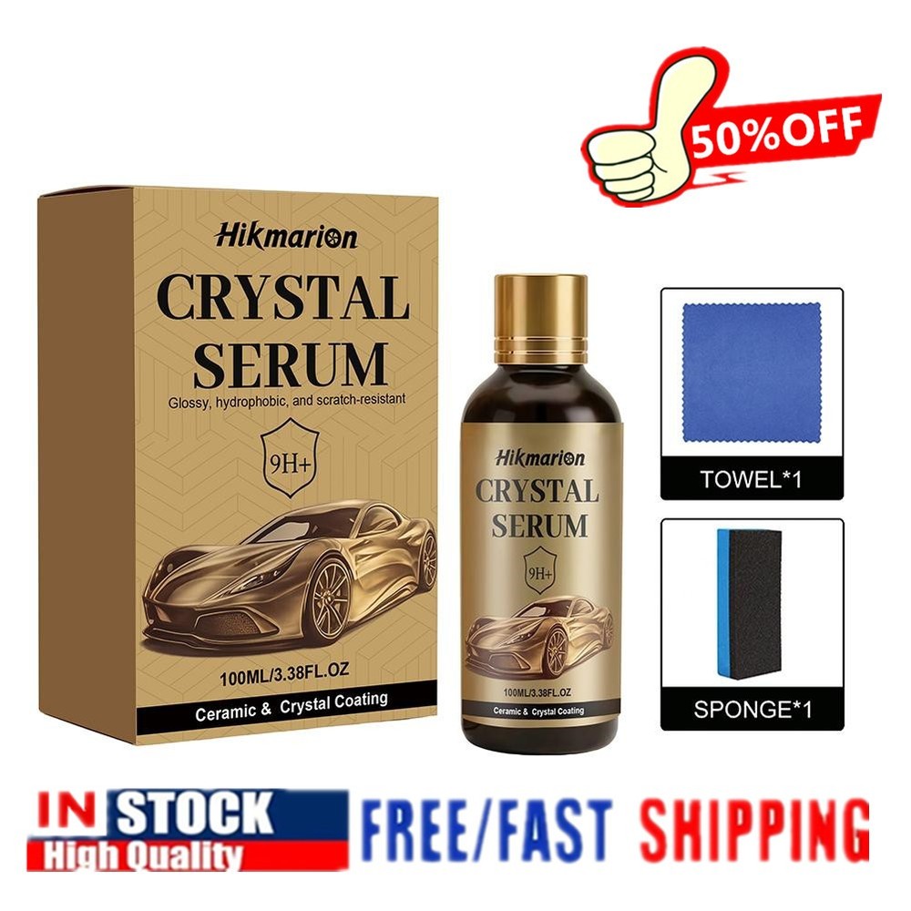 Ceramic Coating Agent, Crystal Serum Glossy, Hydrophobic& Scratch- Resistant HOT