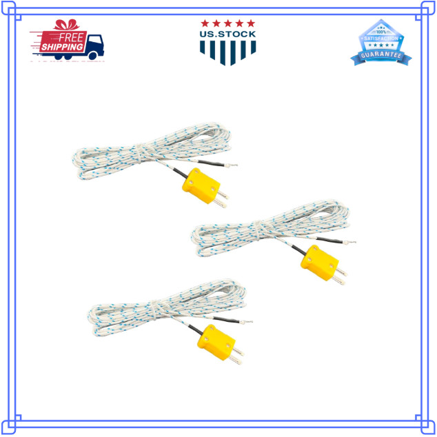 3 Pcs K Type Mini-Connector Thermocouple Temperature Probe Sensor K Type Thermoc