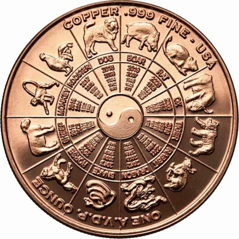 Zodiac Series - Leo 1oz .999 copper round