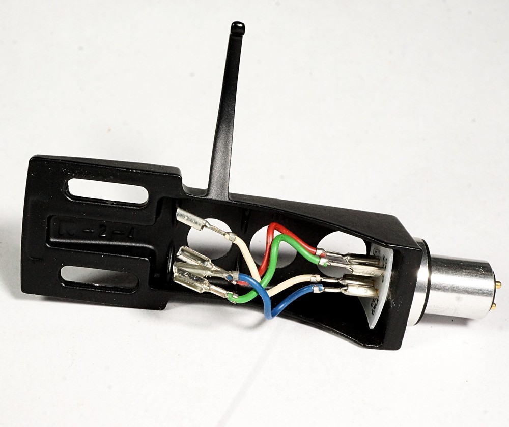 Unbranded Black Technics Type Headshell for S-Curve Tonearm Turntable w/ Cables