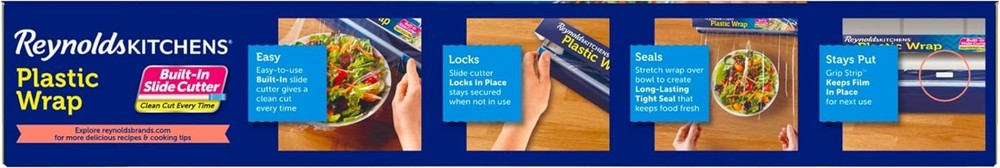 Kitchens Quick Cut Plastic Wrap - 225 Sq Ft with Starter Edge Tab & Secure Hold