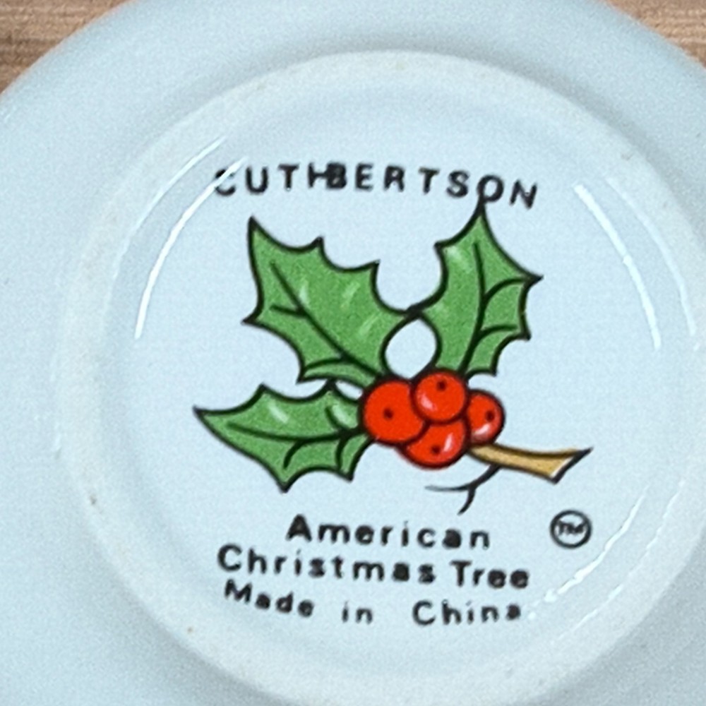 CUTHBERTSON Original Christmas Tree Cereal Bowl VTG Red Ring