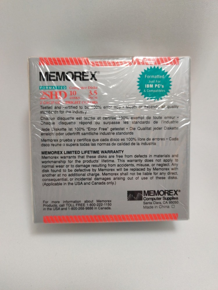 Memorex Computer Disks Formatted 2SHD 10 Pack