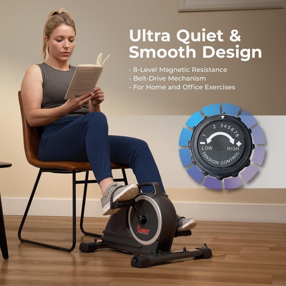 Dual Function Under-Desk Bike Trainer, Mini Exercise Machine for Senior Train...