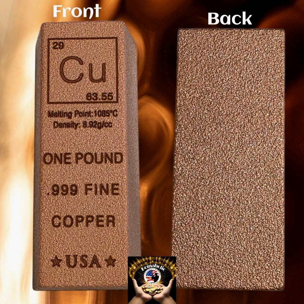 1 Pound lb Copper Bar Trapezoid Ingot Element Design
