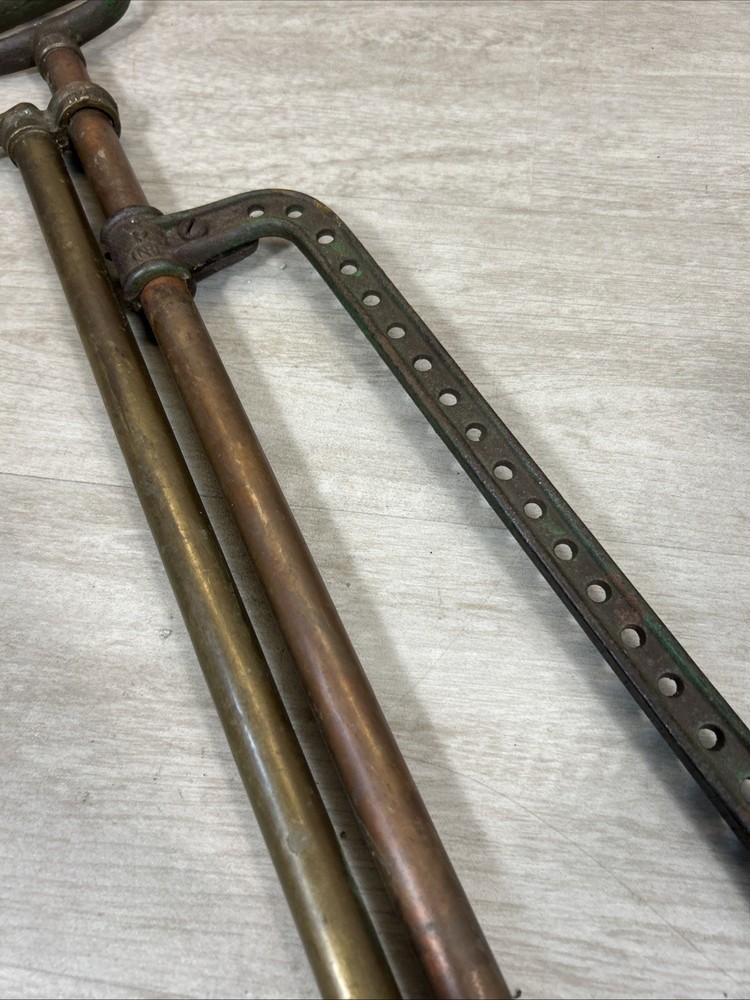 Vintage Brass & Copper CAST IRON Manual Hand Bilge Pump Unknown Maker UNTESTED