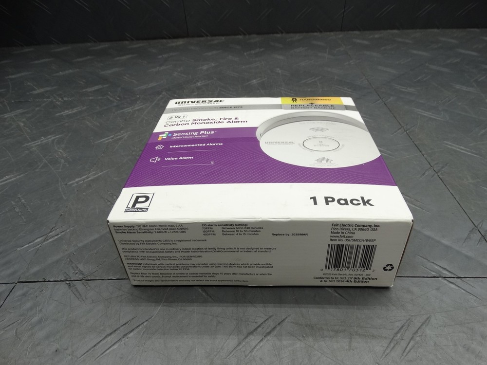 Universal Hardwired Battery Backup Combination Smoke & Carbon Monoxide Detector