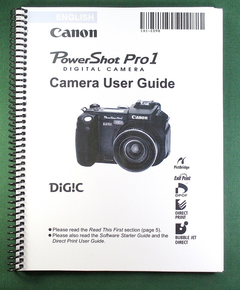 Canon PowerShot Pro1 Instruction Manual: 207 Pages & Protective Covers