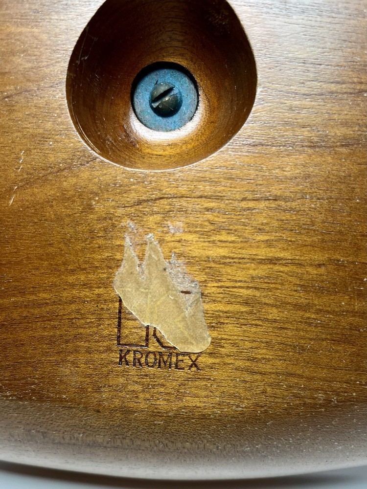 Vintage Rosewood Kromex Solid Wooden Serving Dish with Handle