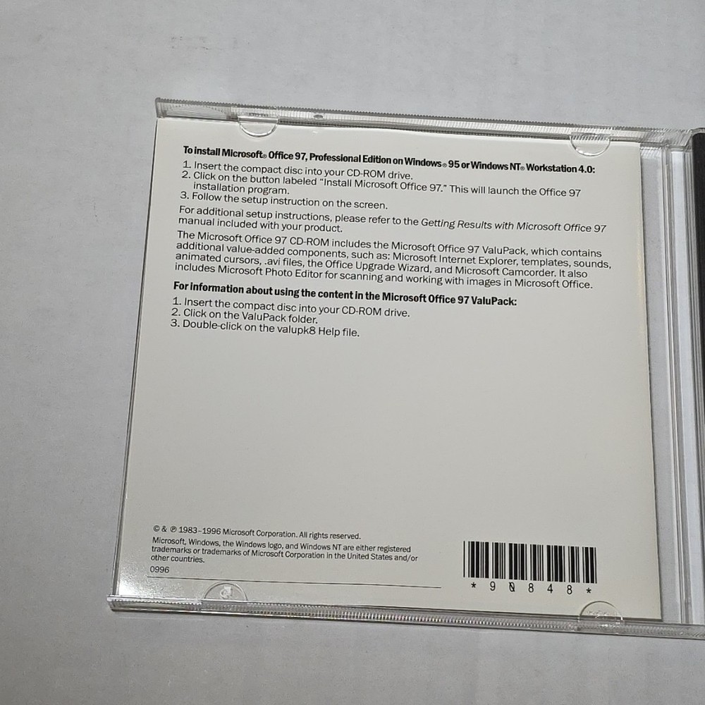 MICROSOFT OFFICE 97 Professional Edition (CD, 1997) with CD Key Code
