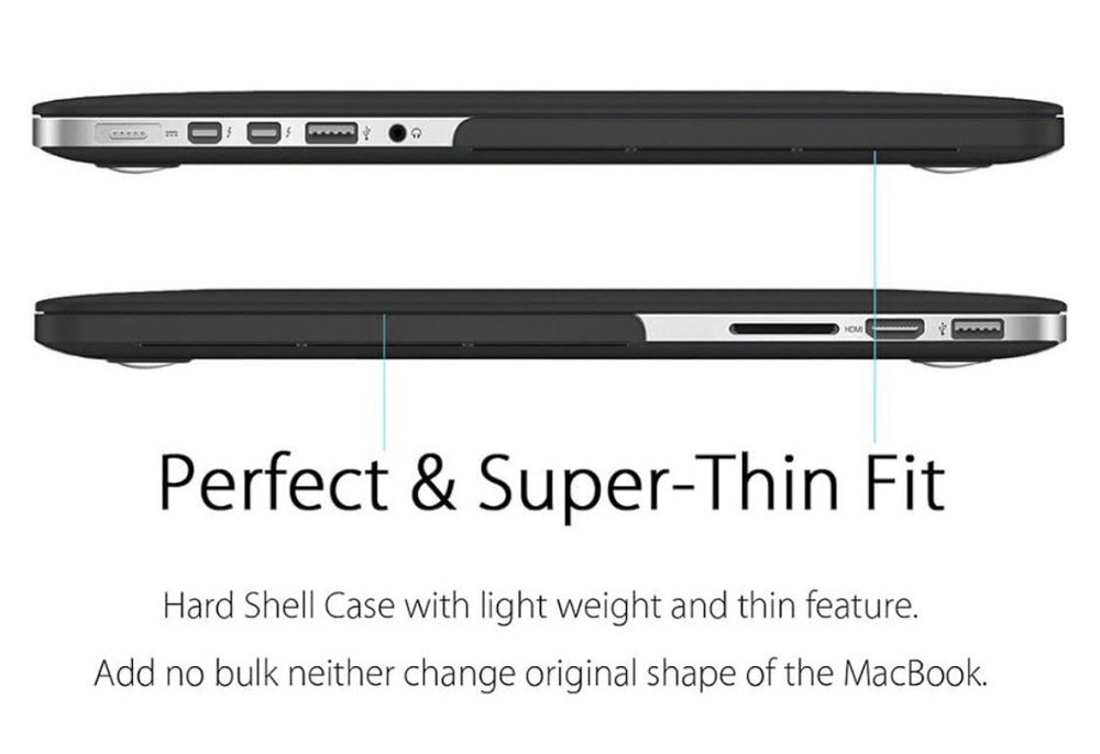 UESWILL Smooth Matte Hard Case Cover Compatible with (Mid 2012-Mid 2015) Macbook