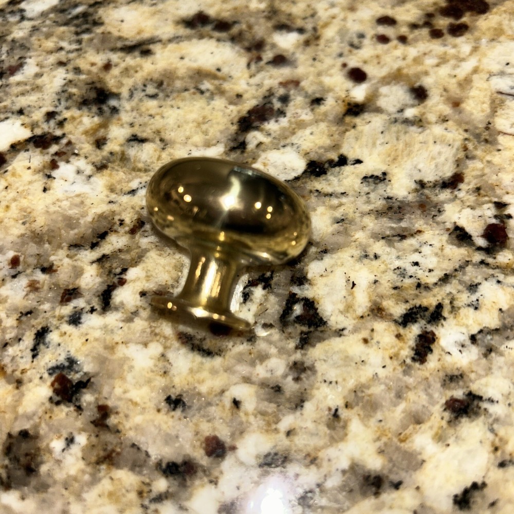 Lot of 6 - Round Drawer Pulls Knobs Solid Brass Handle Heavy duty Pull 1 1/4"