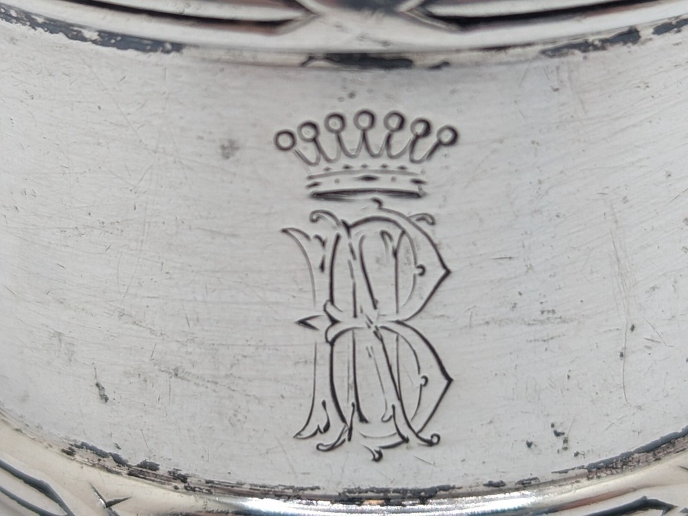 Antique German 800 Silver Napkin Ring "BN" or "NB" initials engraving