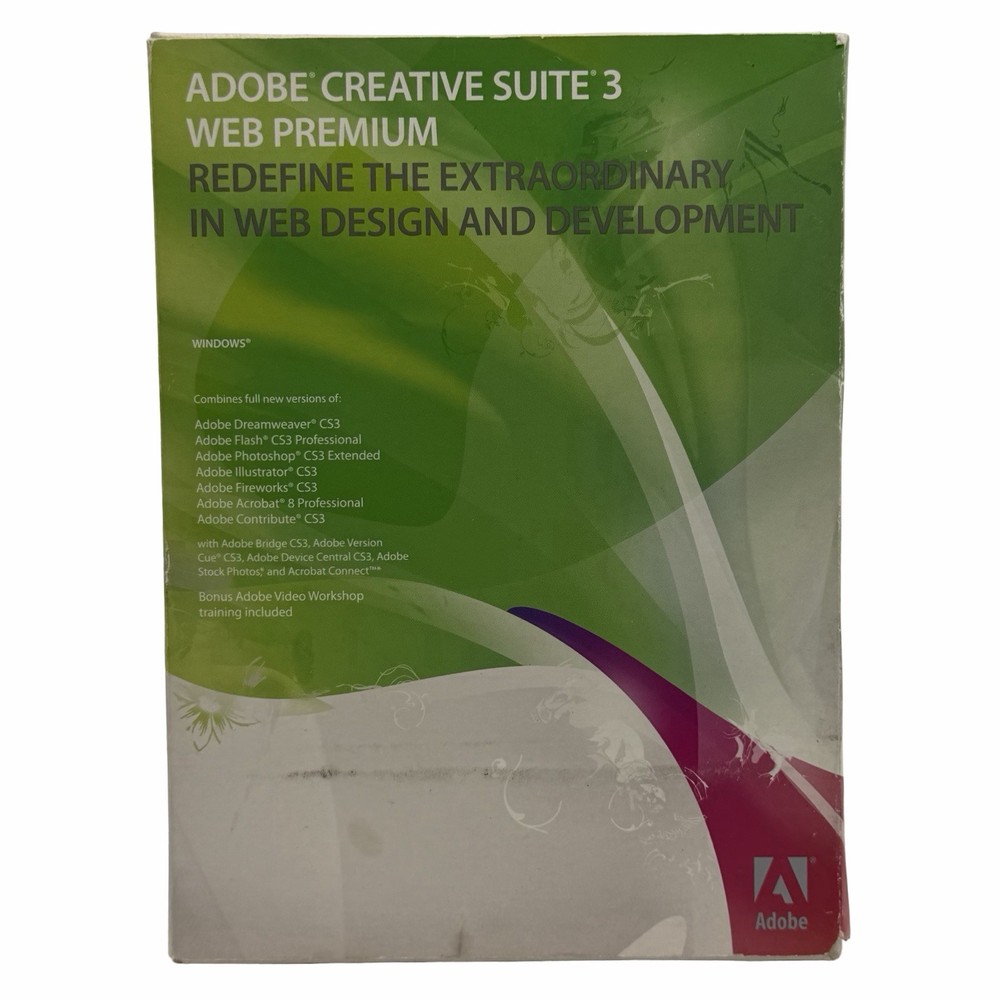 Adobe Creative Suite 3 CS3 Web Premium for Windows w/ Serial Numbers
