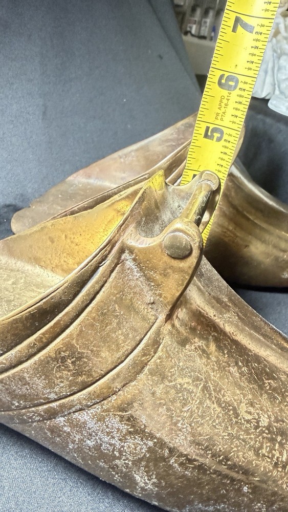 Vintage Brass Fireplace Coal Scuttle Ash Scoops Set of 2 Hanging Hearth Tool