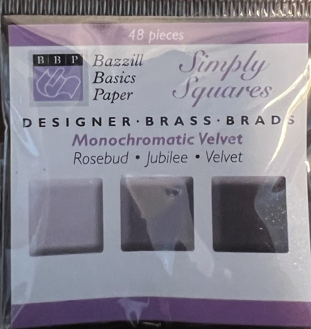 Bazzill Monocramatic Square Brads Assortment - Velvet