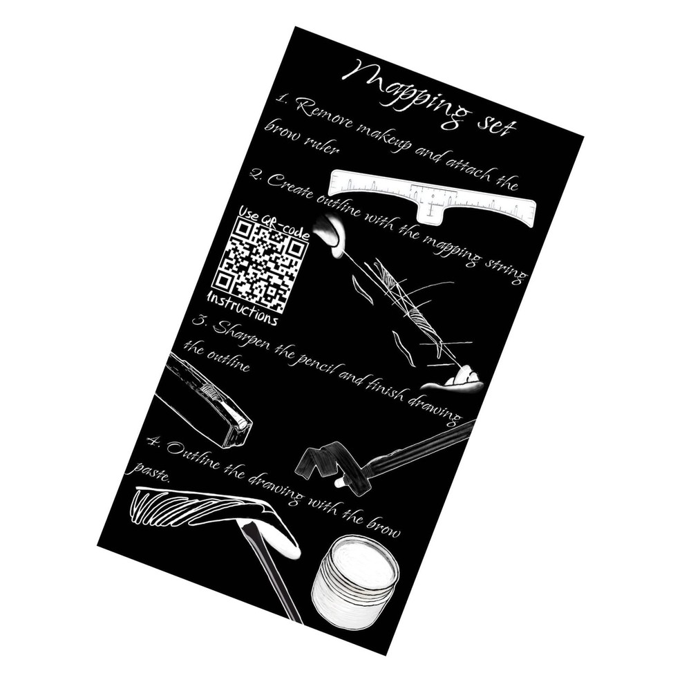 Eyebrow Mapping Kit with 30m White Mapping String, 15g White Brow Paste, 2 Ey...