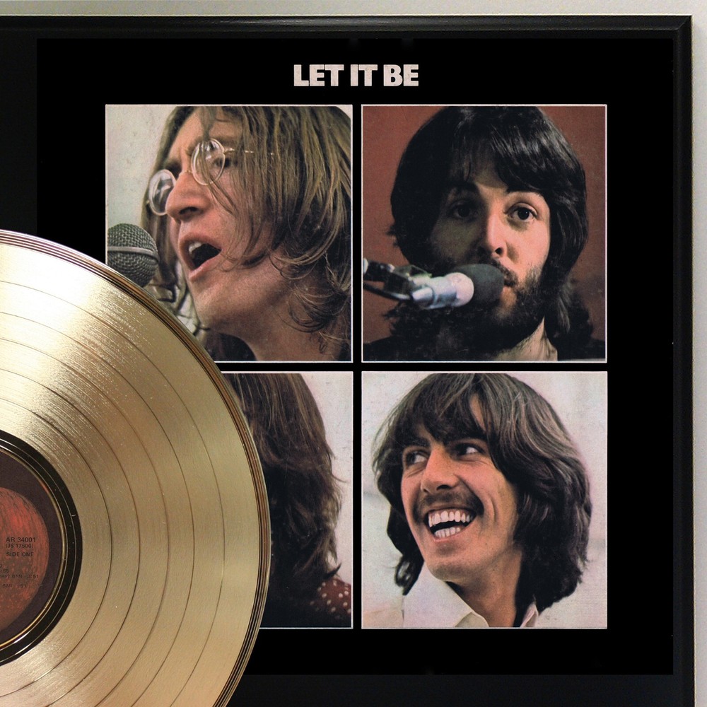 Beatles - Let It Be Gold LP Record Plaque Display