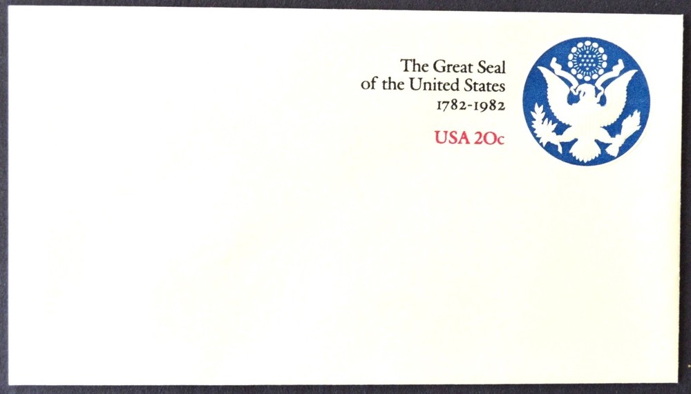 1982 US Sc. #U602 stamped envelope, 20 cent mint entire, excellent shape