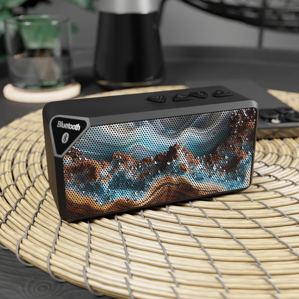 Blue Topaz Agate Design Jabba Speaker, Elegant and Functional, Bluetooth