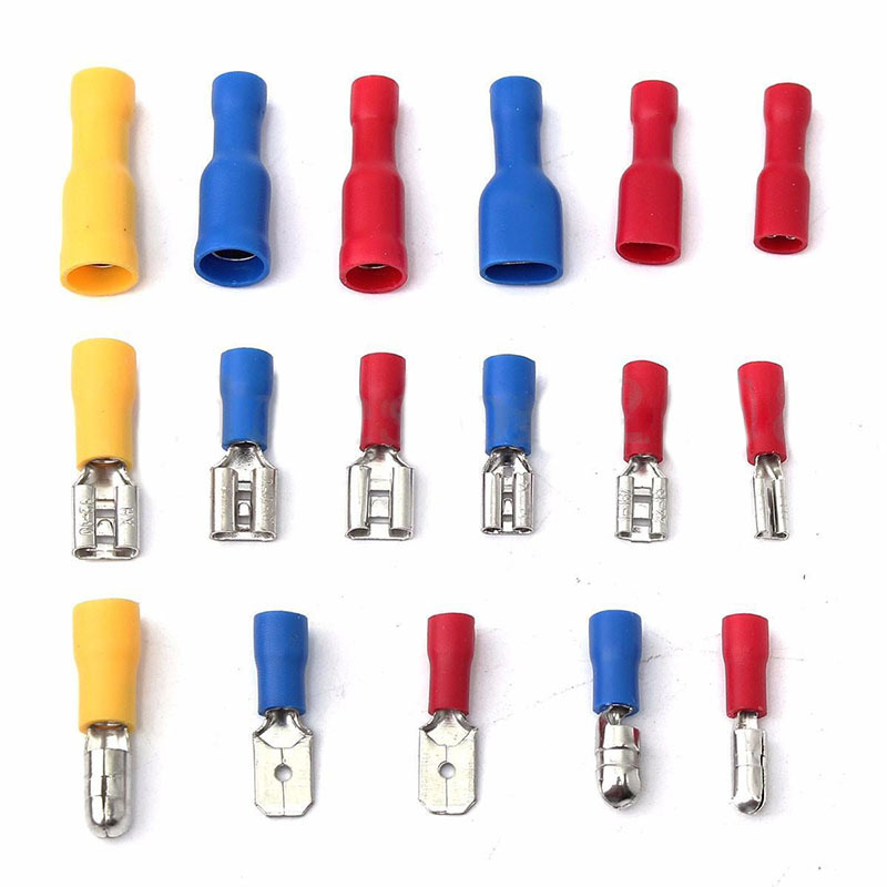 120* Assorted Insulated Electrical Wire Terminal Crimp Connector Spade Kits Set