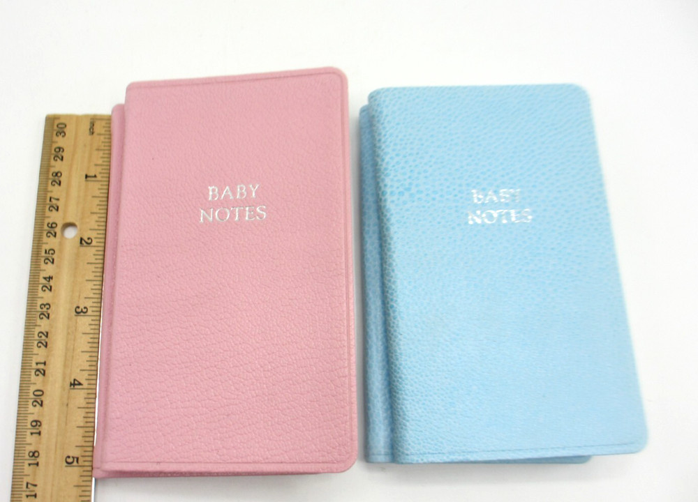 BABY Notes Personal Pocket Notebook Leather Cover 3x5" BLUE