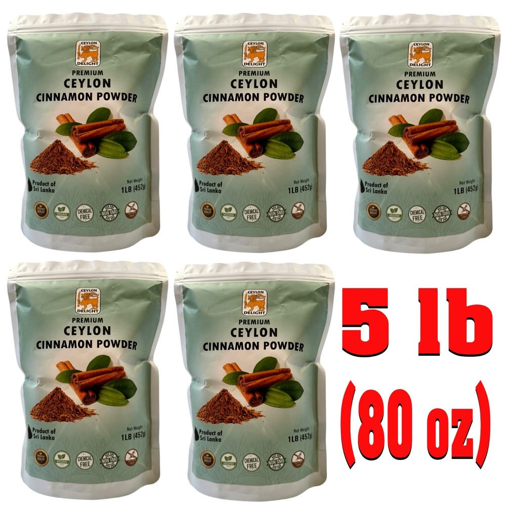 Premium Ceylon Cinnamon Powder, 80 Oz / 5 LB