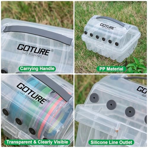 Fishing Line Storage Box 1/2Pcs, 6(2 Large + 2Pcs - 6 Slots Spool Storage Box