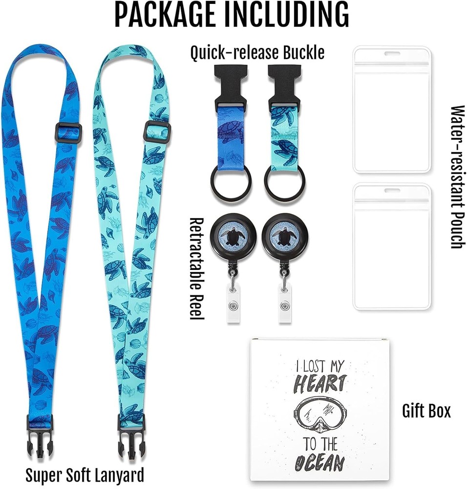 Cruise-Ready Adjustable Lanyards: Lightweight, Waterproof ID Holders (2-Pack)