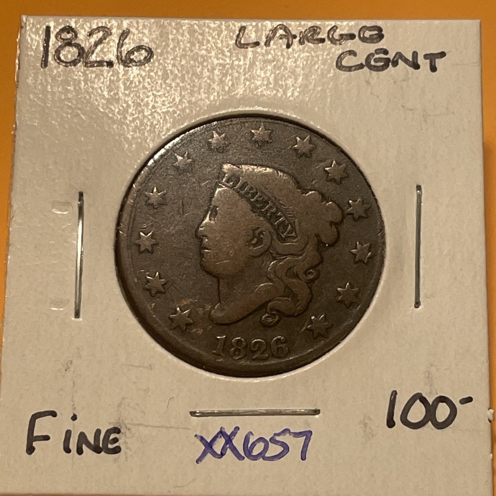 KeyBetter Date 1826 LARGE CENT In Fine++ Condition XX657