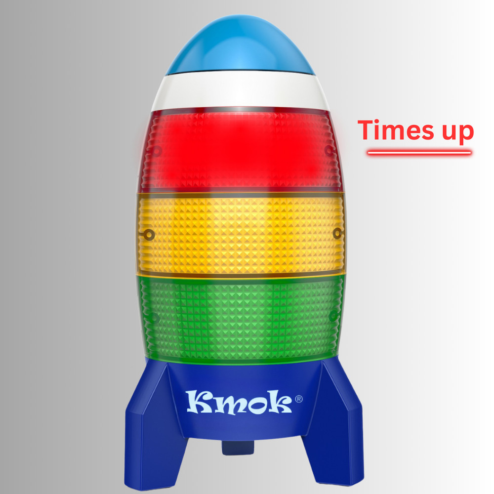 Rocket Countdown Timer for Kids – 24H Visual Alarm with Lights & Memory