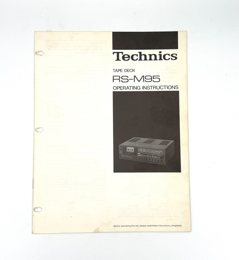 TECHNICS OPERATING INSTRUCTIONS - ORIGINAL