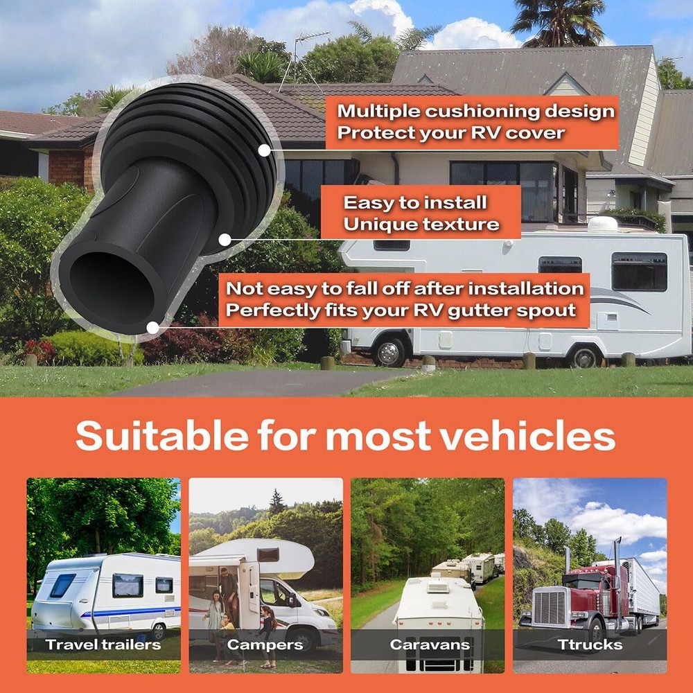 4-Pack RV Gutter Spout Caps RV Cover Protector Prevents from Gutter Spout Damage