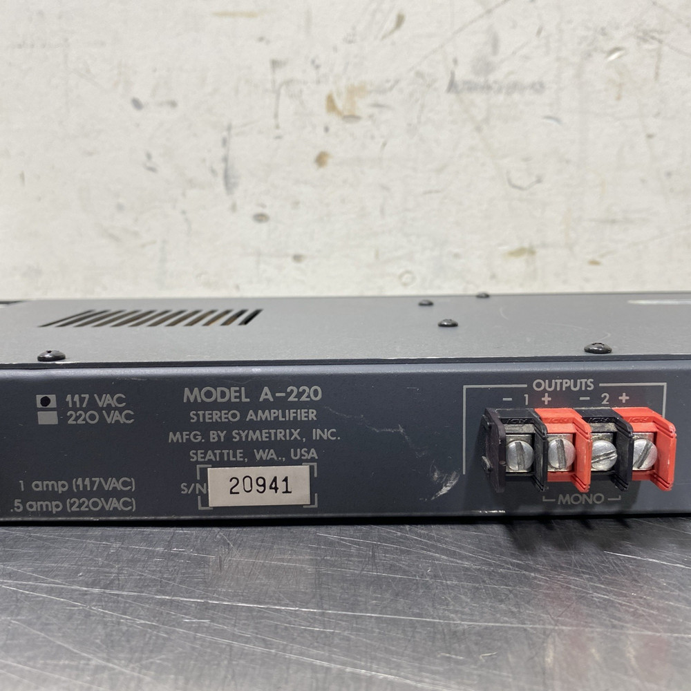 Symetrix A-220 Rackmount Stereo Amplifier