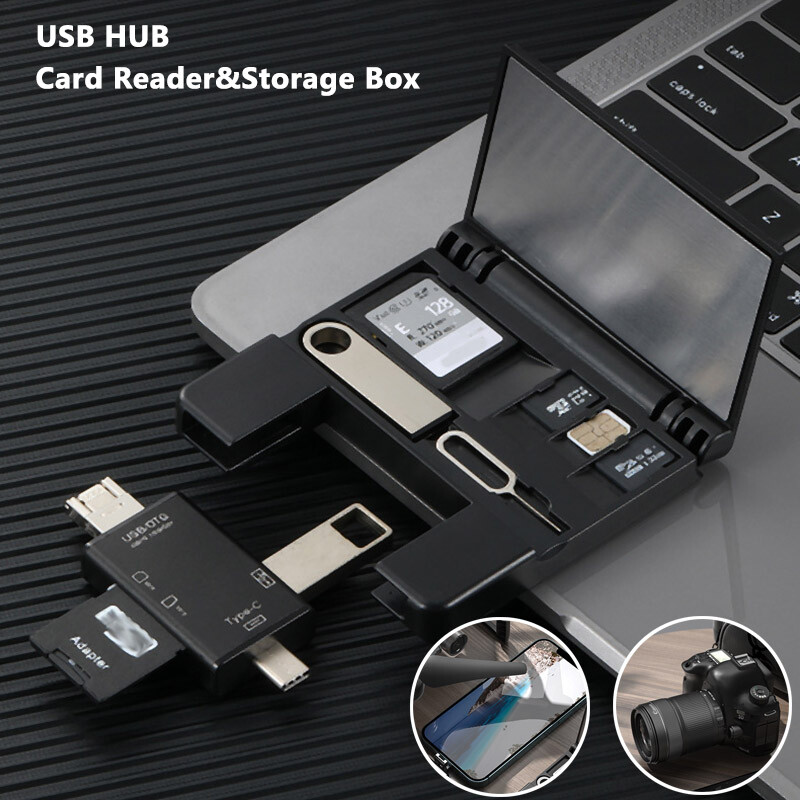 Memory Card Reader/USB Dirver MMC Storage Case Expanded HUB Camera iPhone iPad
