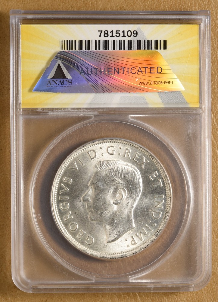 1937 Canada Silver Dollar ANACS MS63