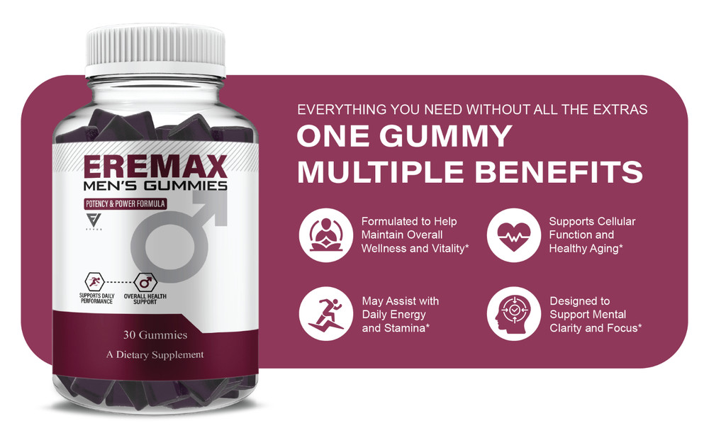 Eremax Performance Gummies, Eremax Advanced Formula (1 Month Supply)