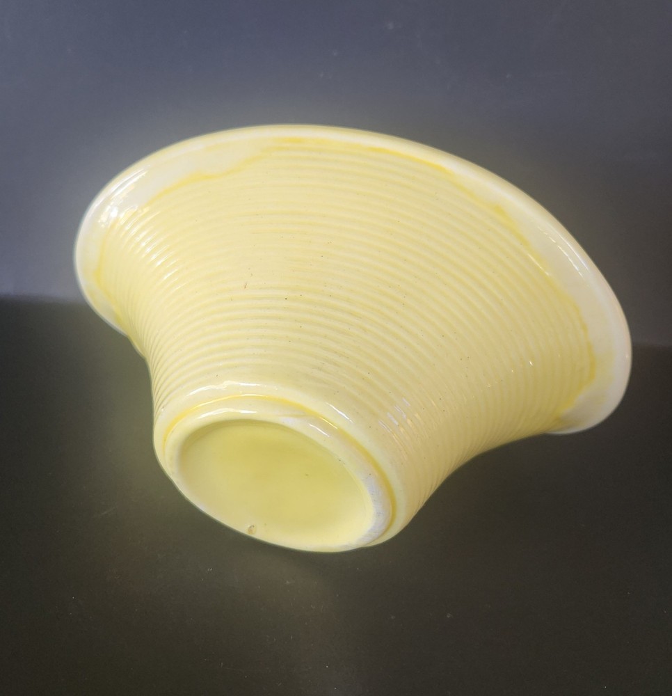 Yellow Oblong Ribbed Pottery Planter